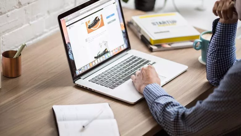 A man using a computer