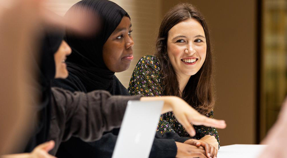 Students engaged in conversation